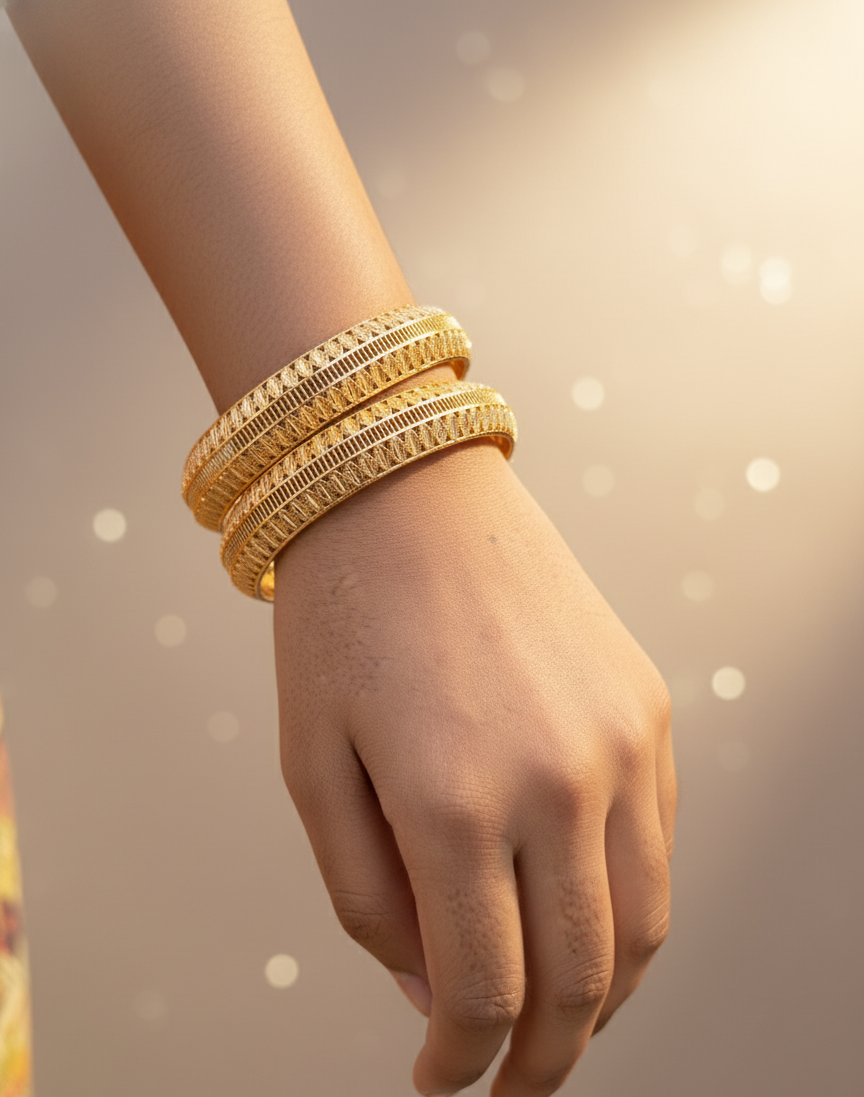 Exquisite China Gold Bangles –(Size 62)