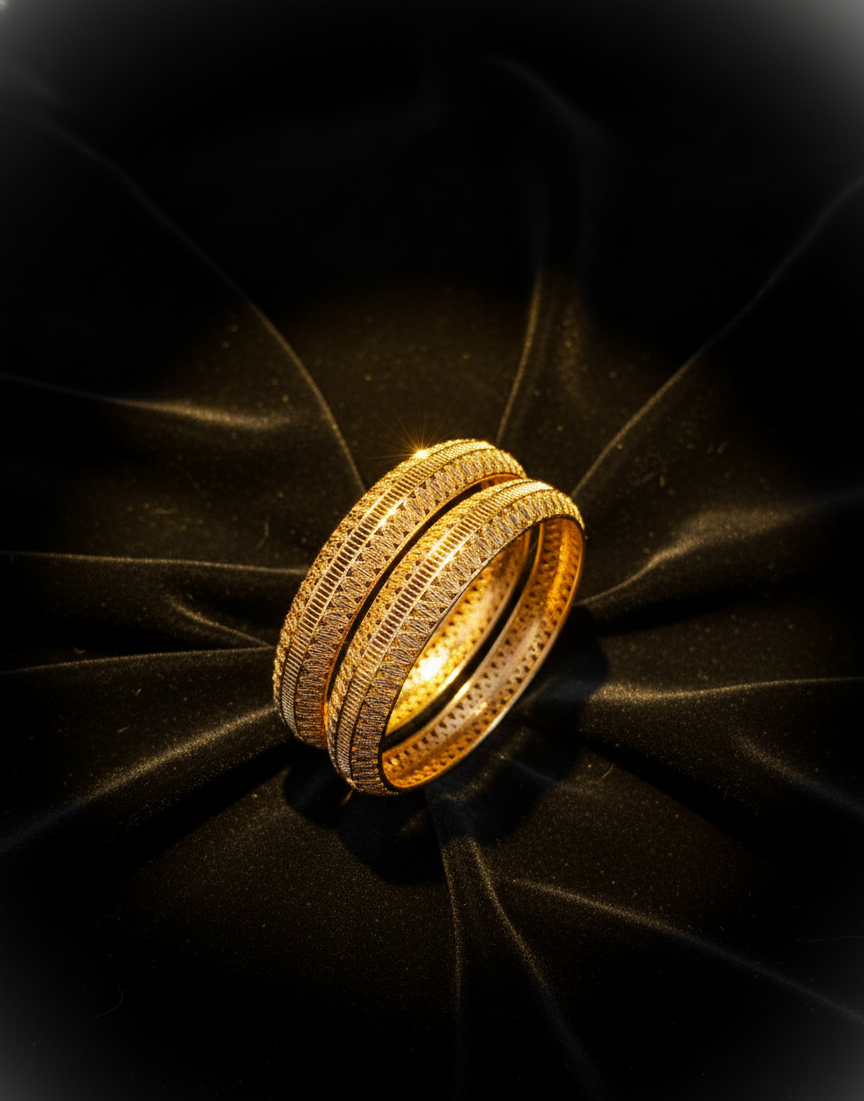 Exquisite China Gold Bangles –(Size 62)