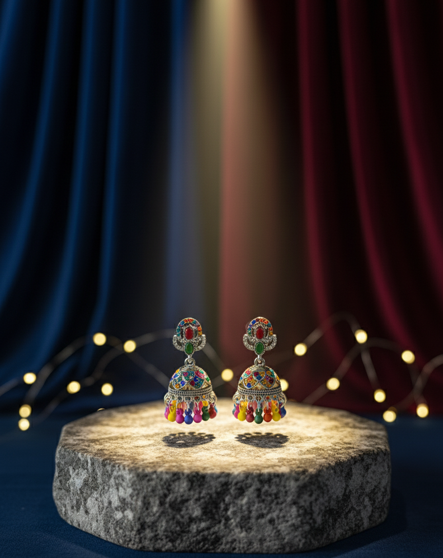 Vibrant & Enchanting Jhumka Earrings – A Splash of Color for Every Style